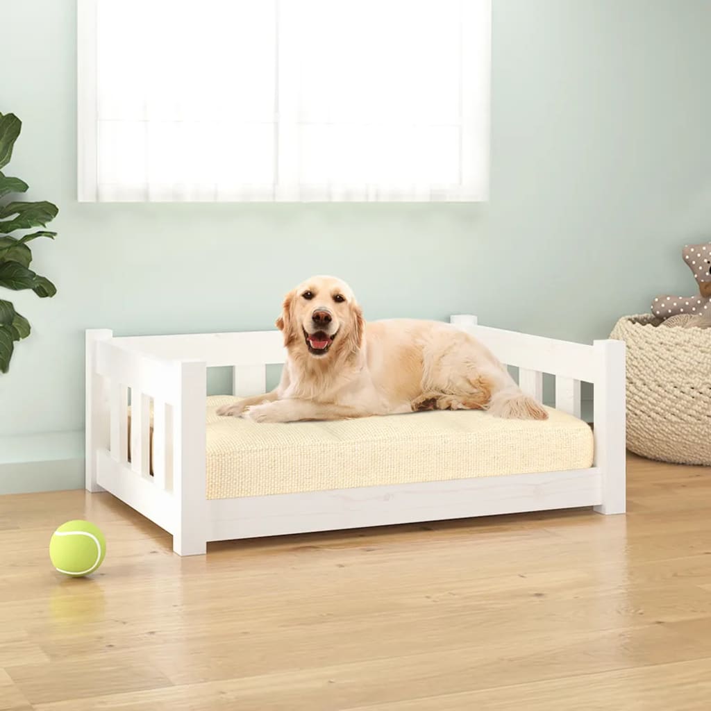 vidaXL Dog Bed Rectangular Modern Wooden Dog Couch Pet Bed Solid Wood Pine