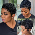 Black Curly Pixie Hair Wig for Women