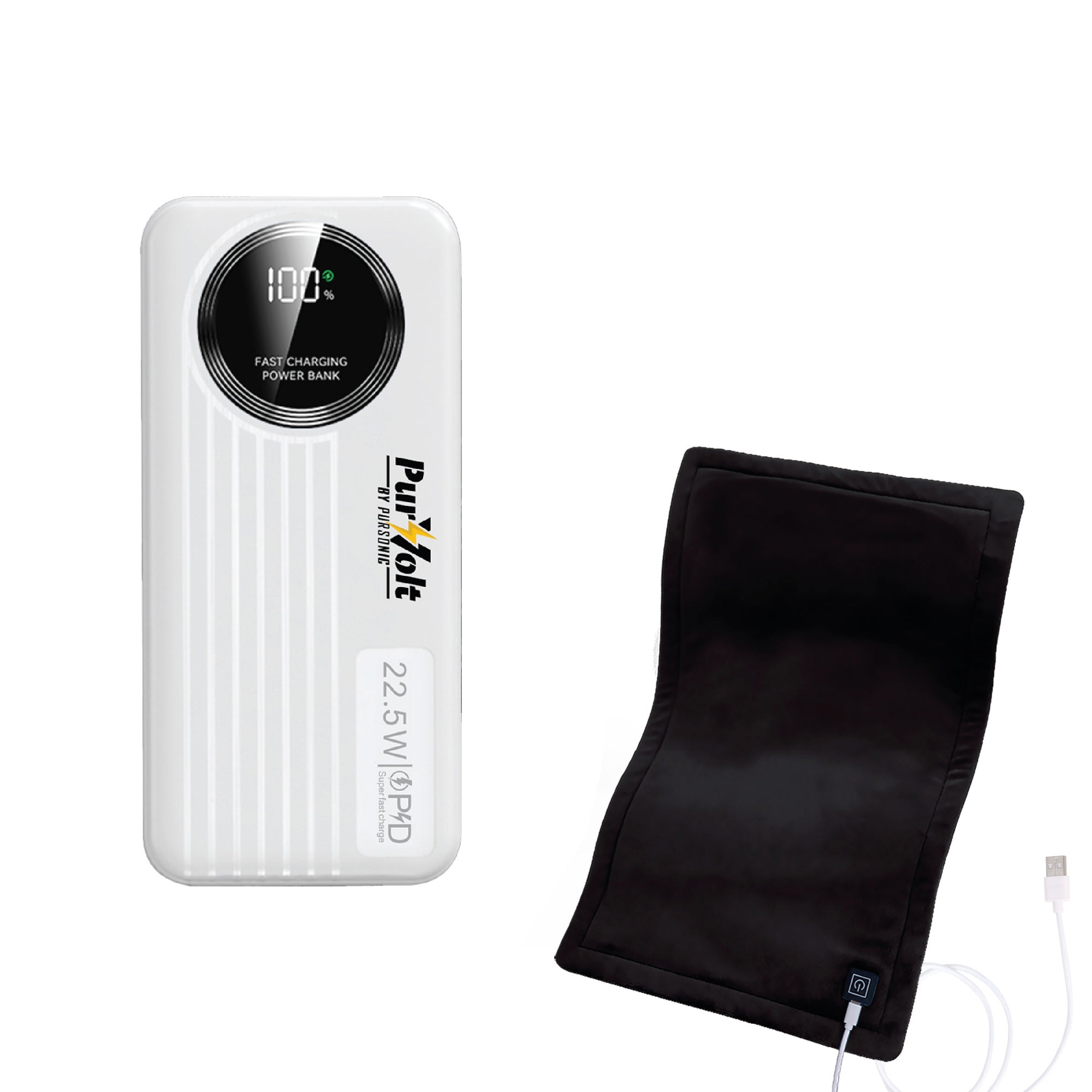 LED Fast Charging Power Bank & Extra Large Electric Heating Pad: Power & Comfort Duo!