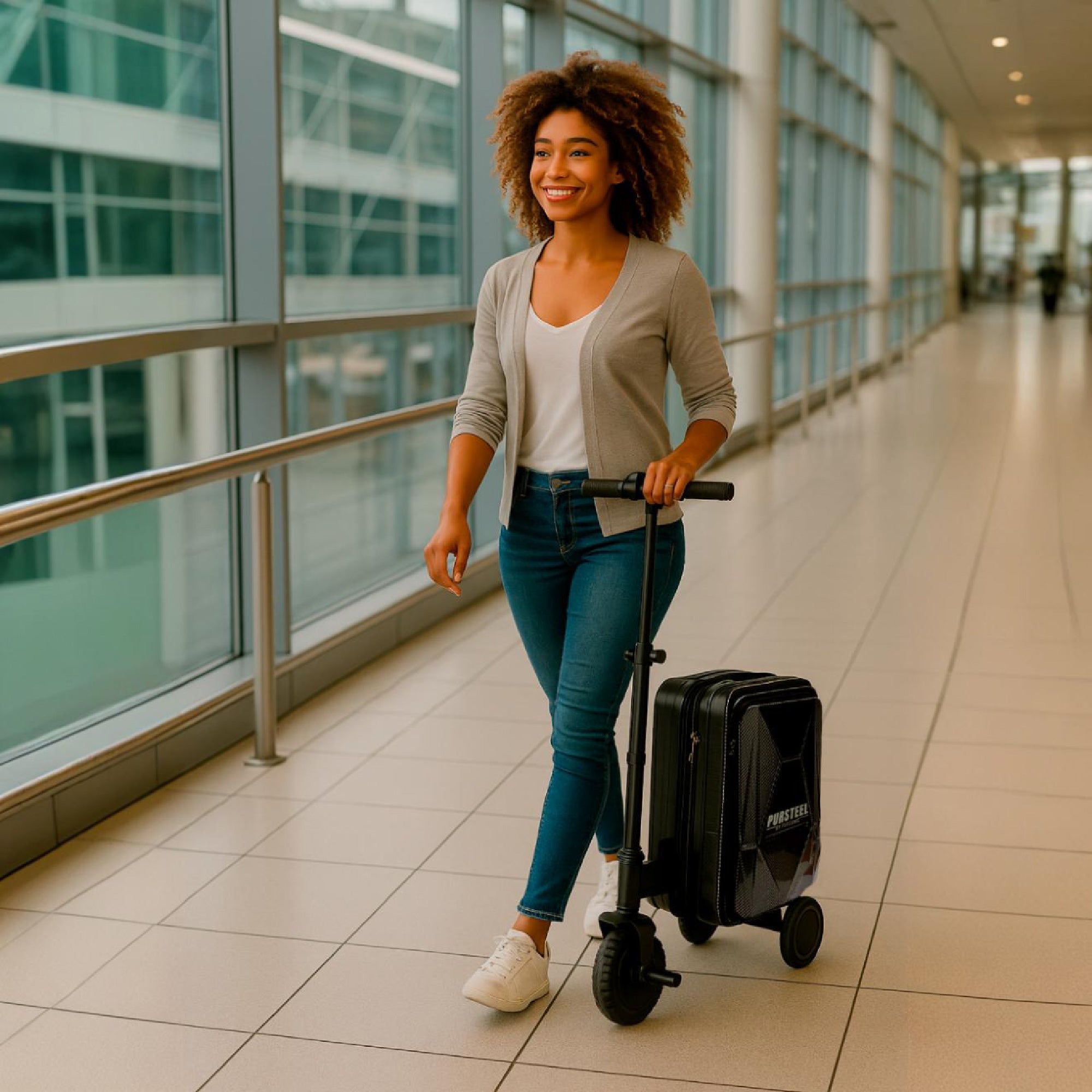 Smart Travel Bundle – Electric Scooter Luggage with Air Tag Tracking for Smooth, Safe Journeys