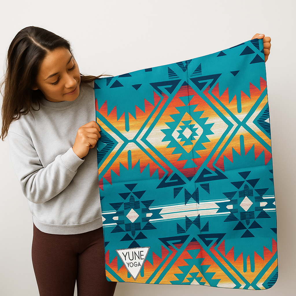 Jerome Turquoise Foldable Travel Yoga Mat – 2mm Lightweight, Non-Slip, Eco-Friendly Mat for On-the-Go Practice | Yune Yoga