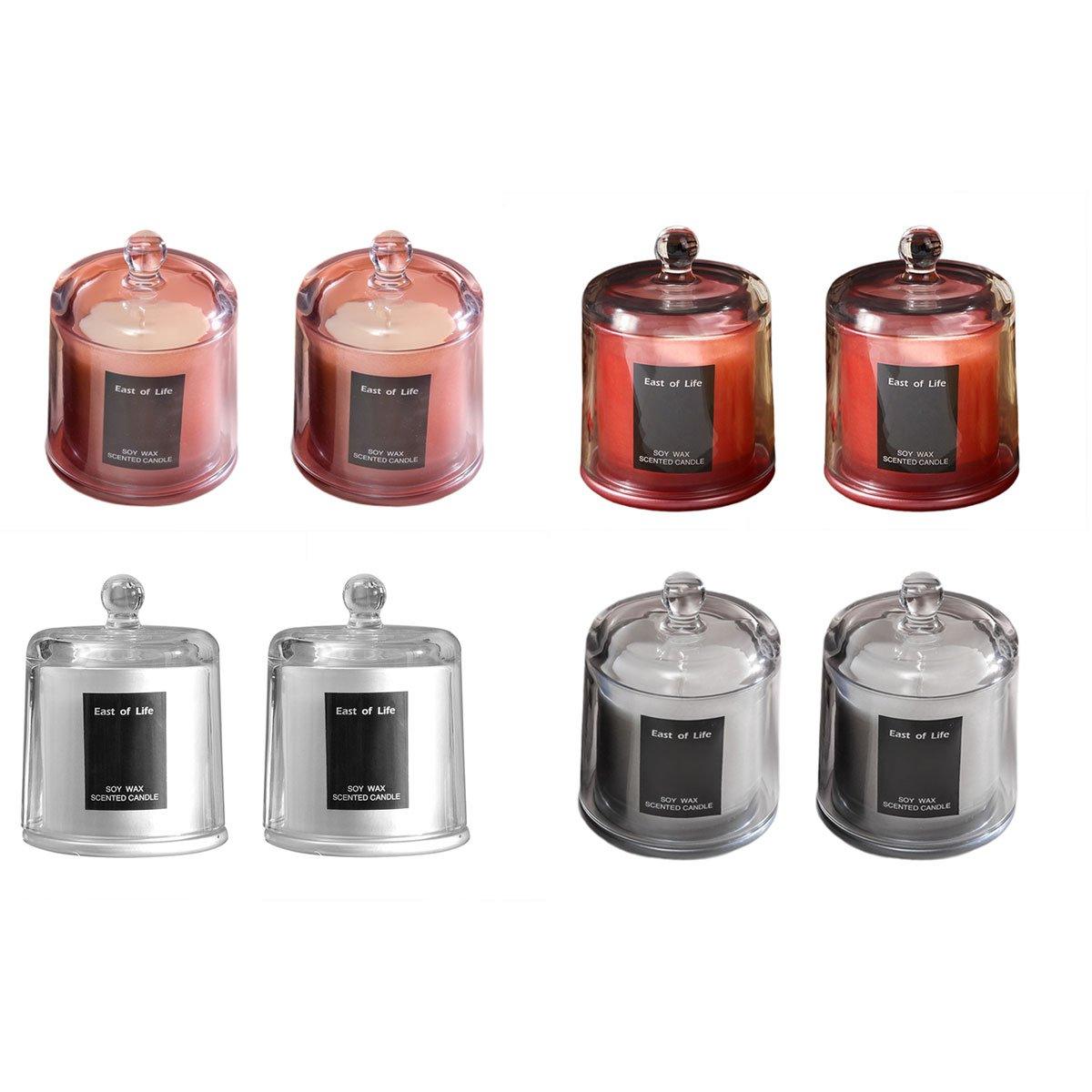 2Pcs Smokeless Glass Aromatherapy Candles Scented Gift Set for Relaxation - Freesia