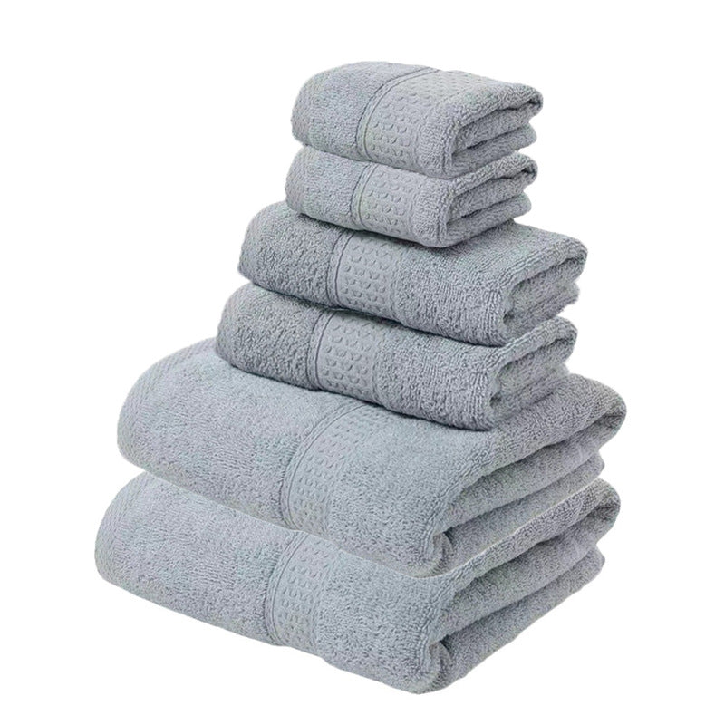 NNEDSZ Grey Luxury 6-Piece 100% Cotton Towel Set - 2 Bath Towels, 2 Hand Towels, 2 Face Towels
