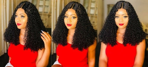 10A Grade Brazilian Pissy Curly Fumi Human Hair 3/4  Bundles With 4x4