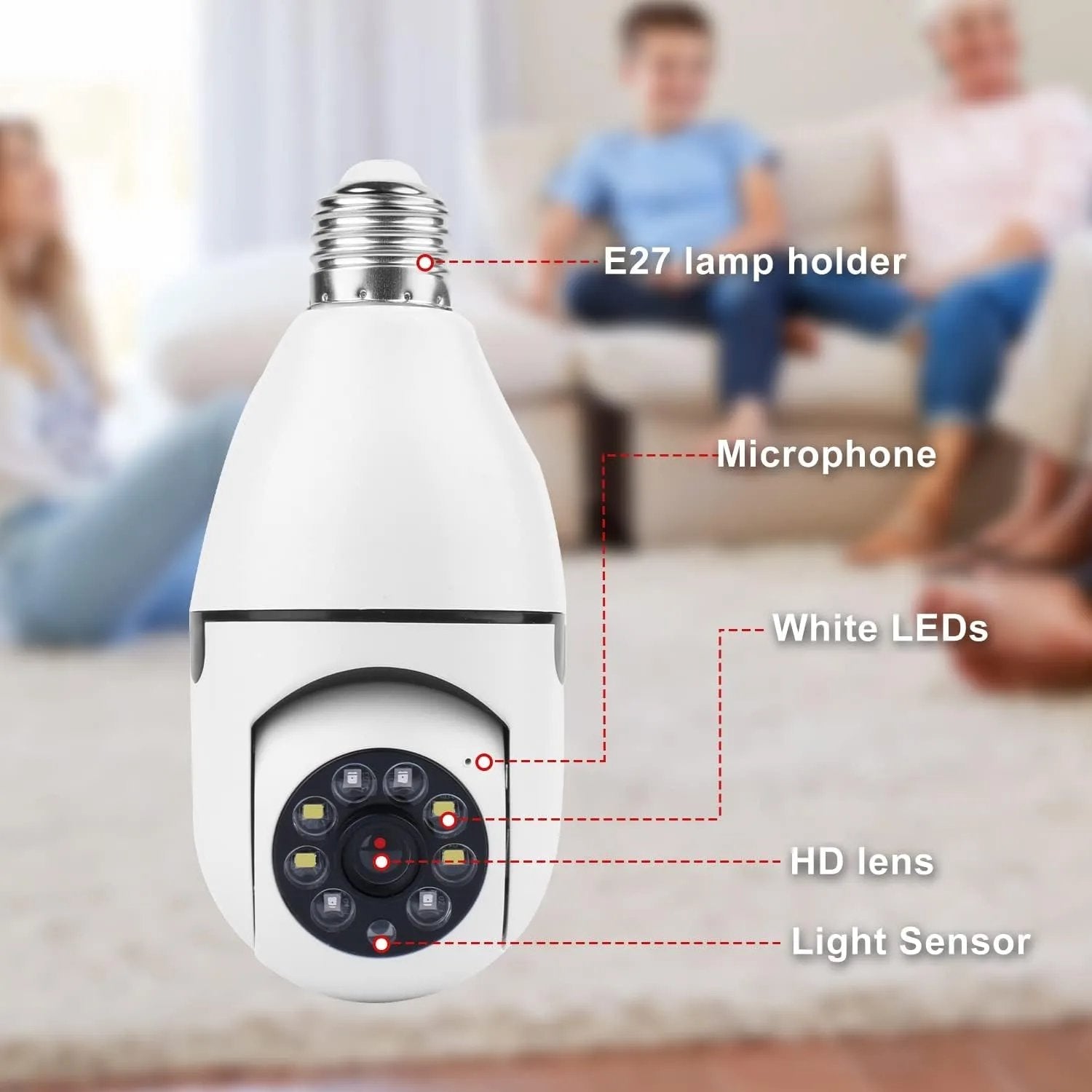 1080P Light Bulb Camera 360 Degree Wireless Wifi Home Night Version Security IP Surveillance