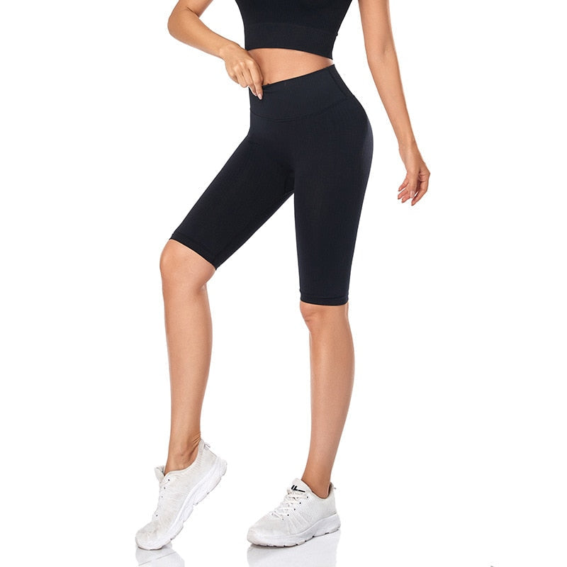 Seamless Fitness Women Yoga Shorts High Waist Workout Shorts Hip Push Up Yoga Running Shorts Sport Gym Leggings