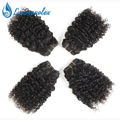 Brazilian Virgin Hair 4 Bundles Short Kinky Curly Human Hair 9A